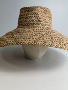 Eric Javits Hat Women One Size Floppy Wide Sun Beach Resort Cruise UPF Core Ex
